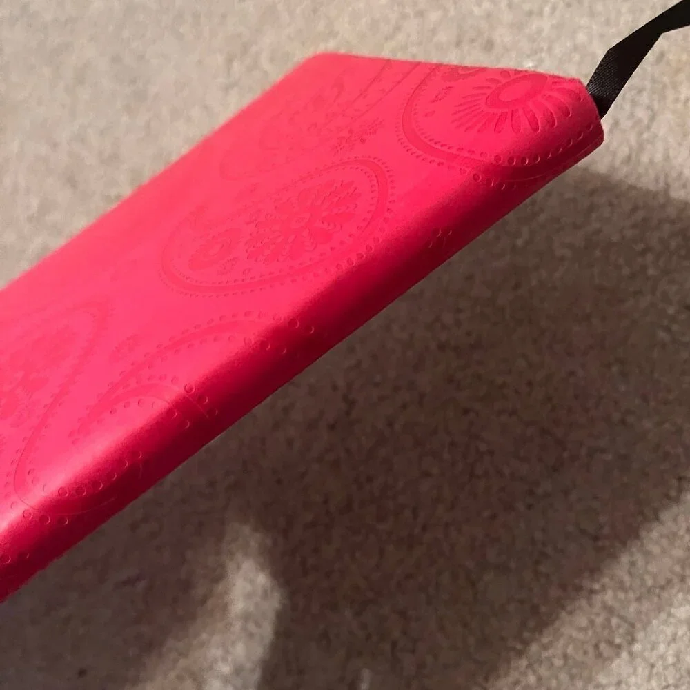 Pink/Red Paisley Faux-Leather Hardcover Lined Journal w/ Ribbon Bookmark